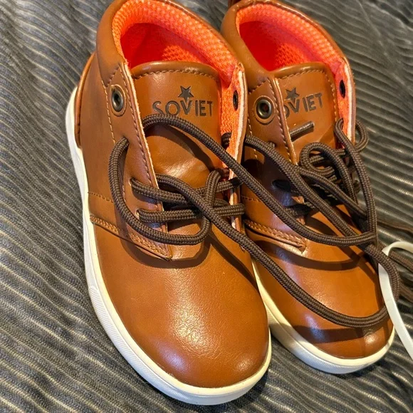 Kids Brown and Orange Sneakers - Picture 1 of 1